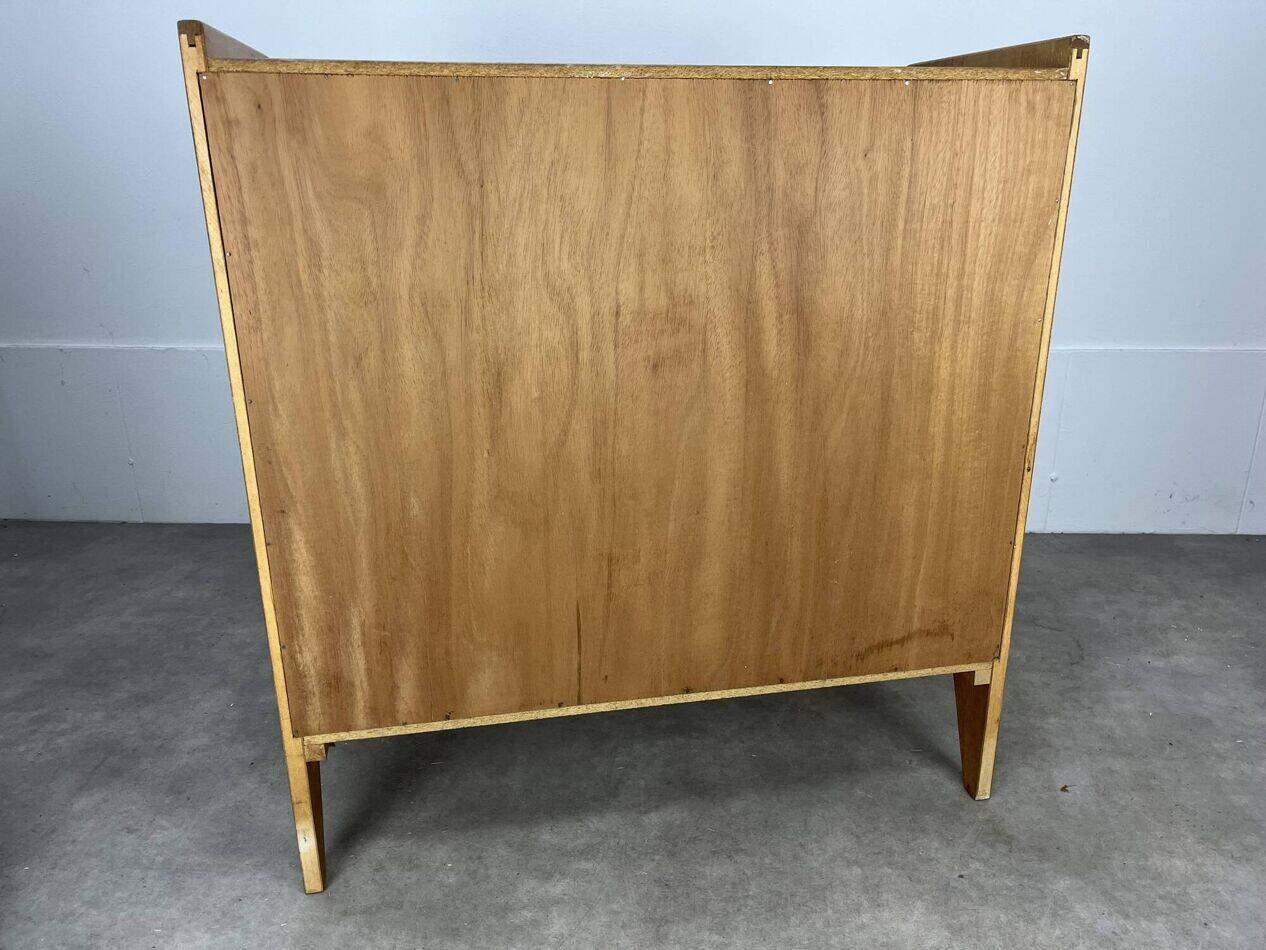 Scandinavian commode with compass legs, 1950s, light oak.