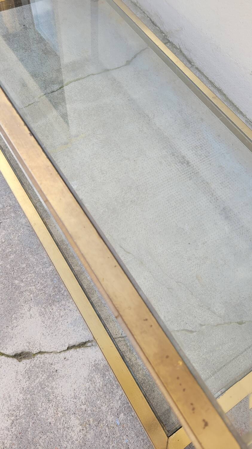 Jansen style brass designer coffee table - 1970s