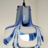 Vintage Italian Murano pendant light from the 1970s in ribbed glass