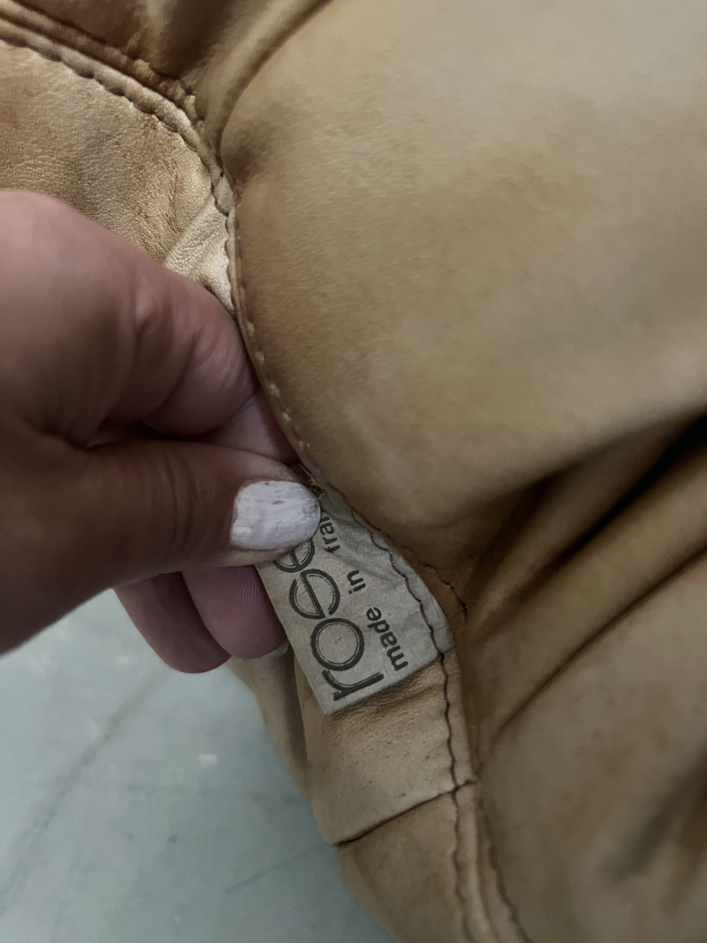 Marsala natural leather armchair by Michel Ducaroy for Ligne Roset, 1970