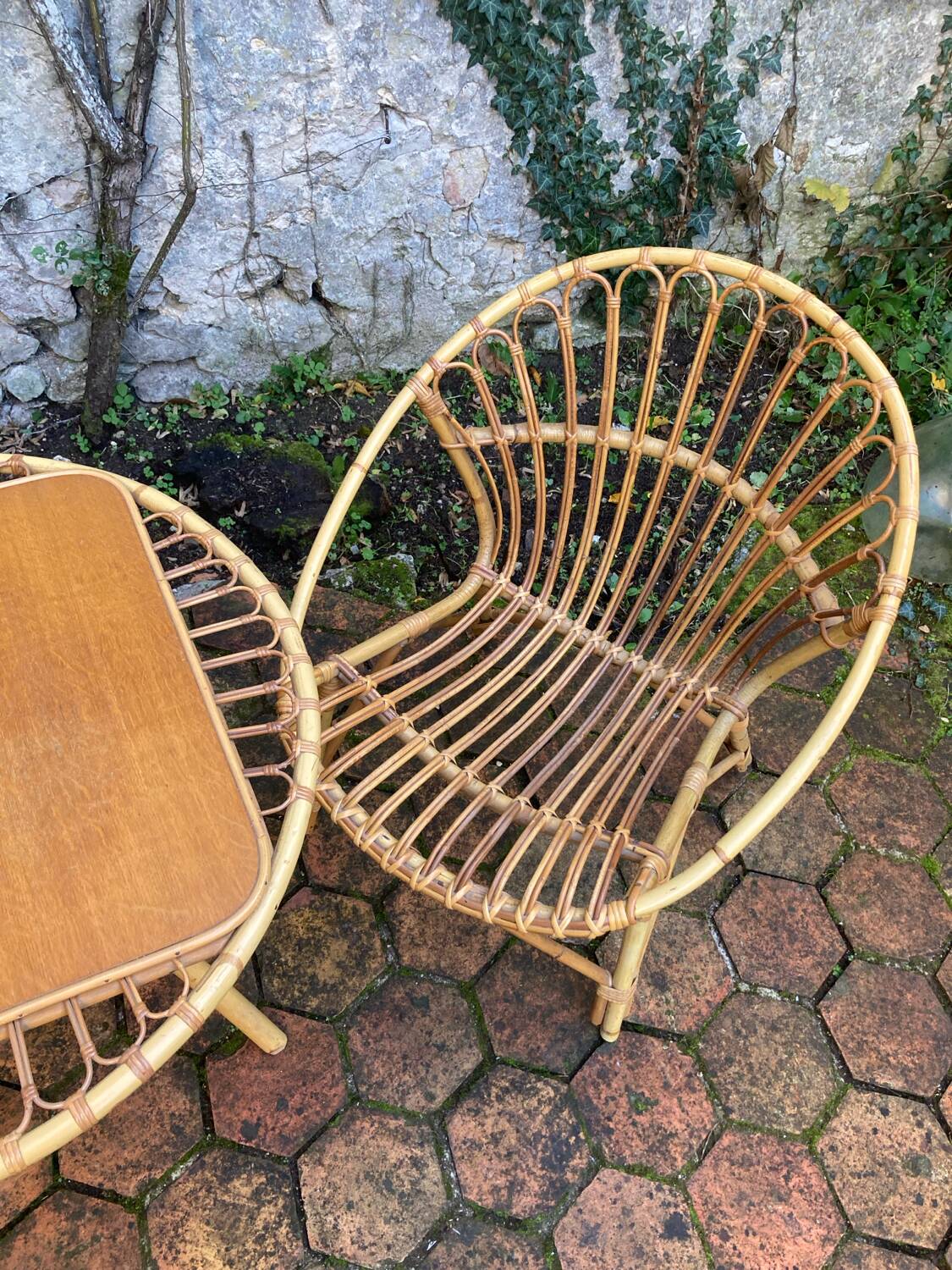 Vintage rattan lounge