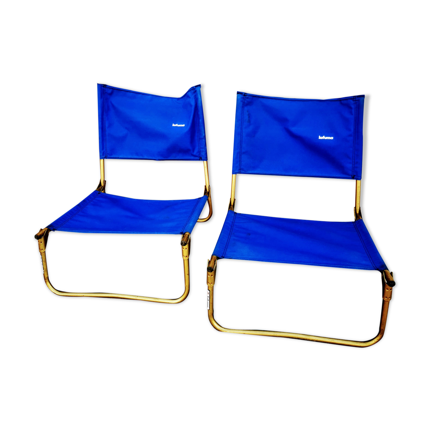 Pair of lafuma beach folding chairs