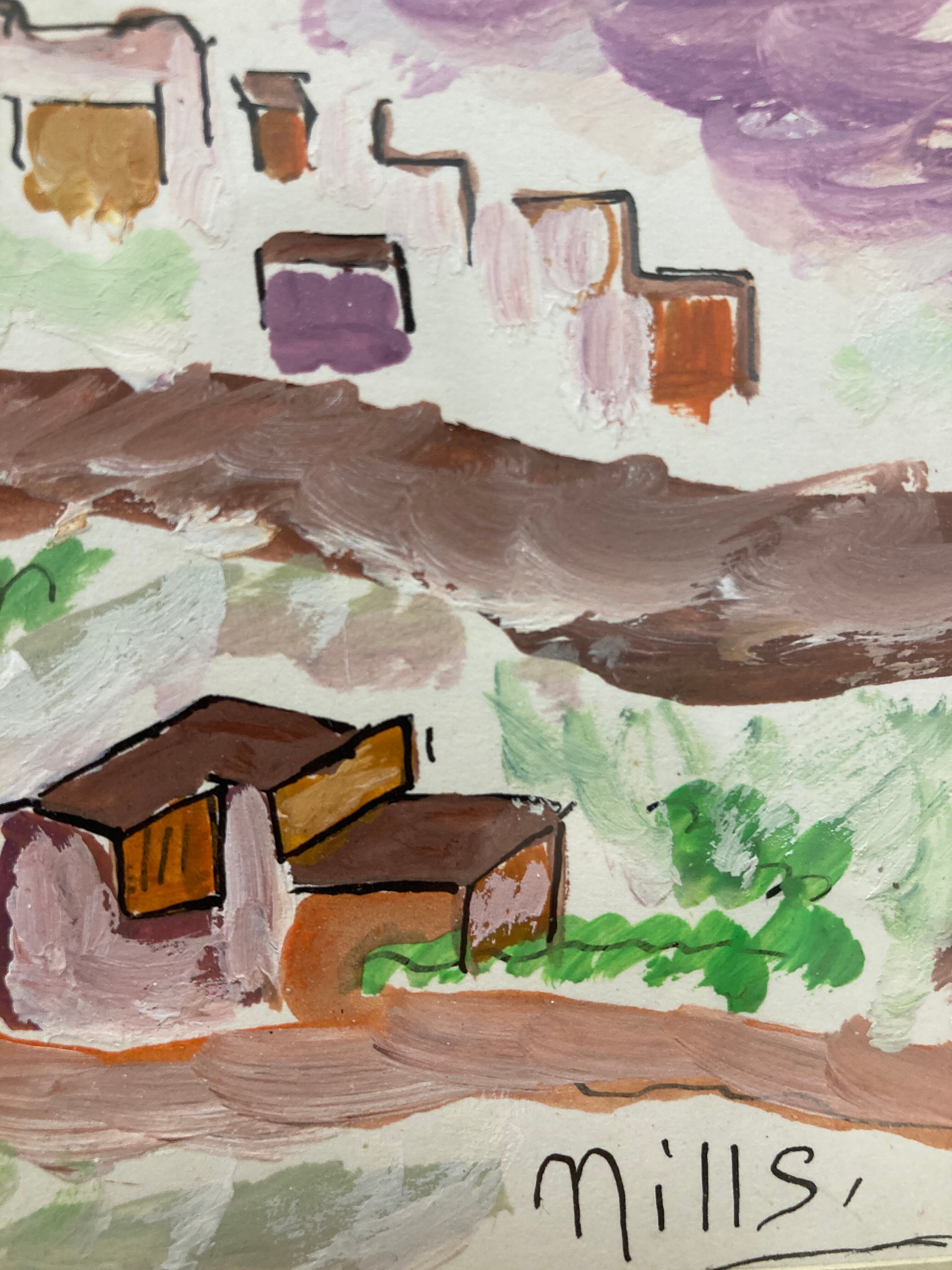 Framed landscape painting