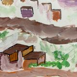Framed landscape painting