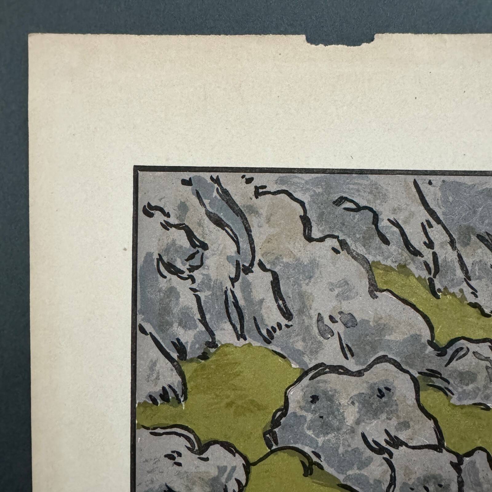 Lithograph by Henri Rivière The Aspects of Nature - The Cliff