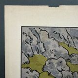 Lithograph by Henri Rivière The Aspects of Nature - The Cliff