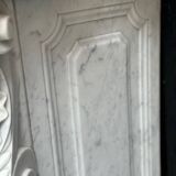Remarkable Louis XV Style Fireplace In White Carrara Marble Circa 1880