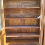4-door bookcase in solid walnut circa 1880