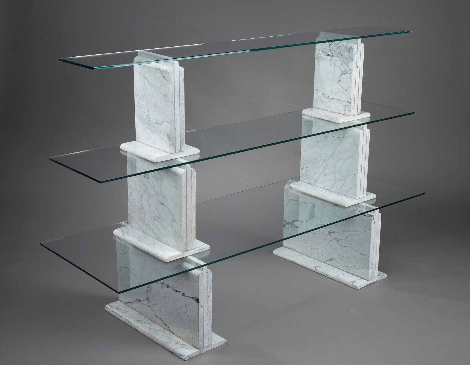 Carrara marble and glass library - 1970