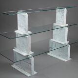 Carrara marble and glass library - 1970