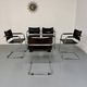 Lot of 5 tubular metal leather chairs designed by Mart Stam, Bauhaus, 1970s.