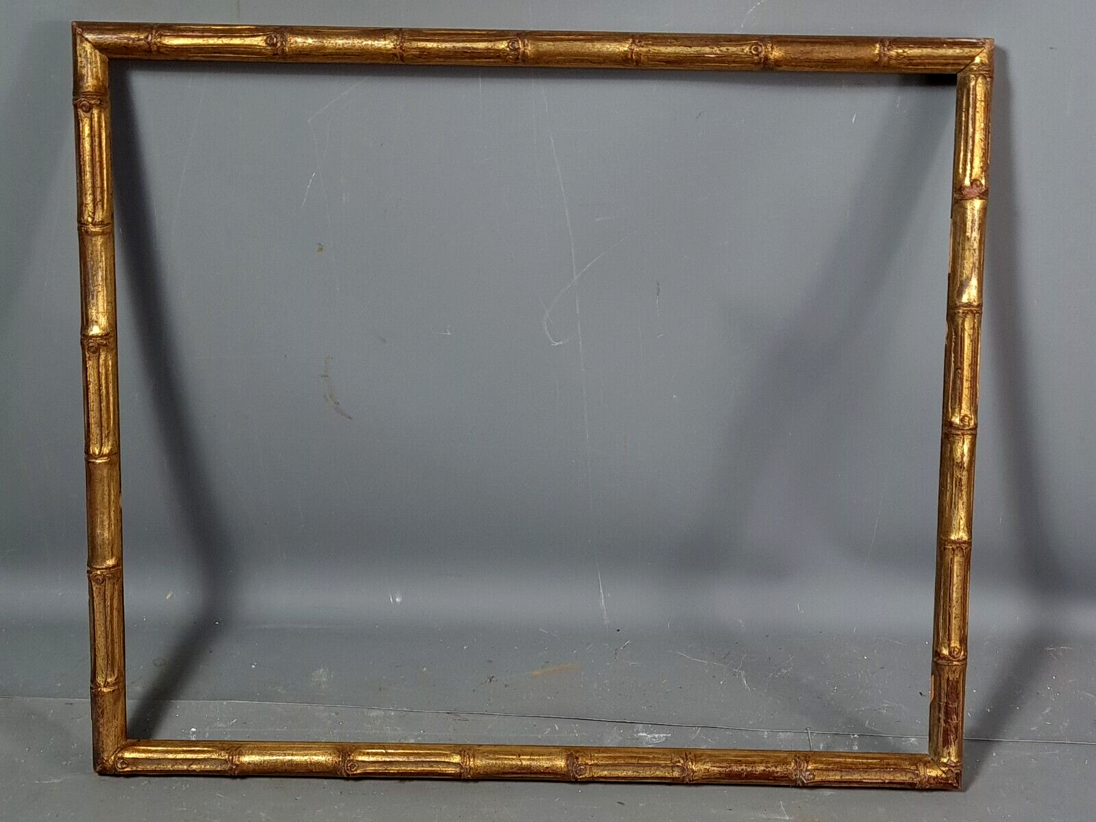 Old frame way bamboo gilded wood gold leaf 45x38 foliage 43x36 cm SB2