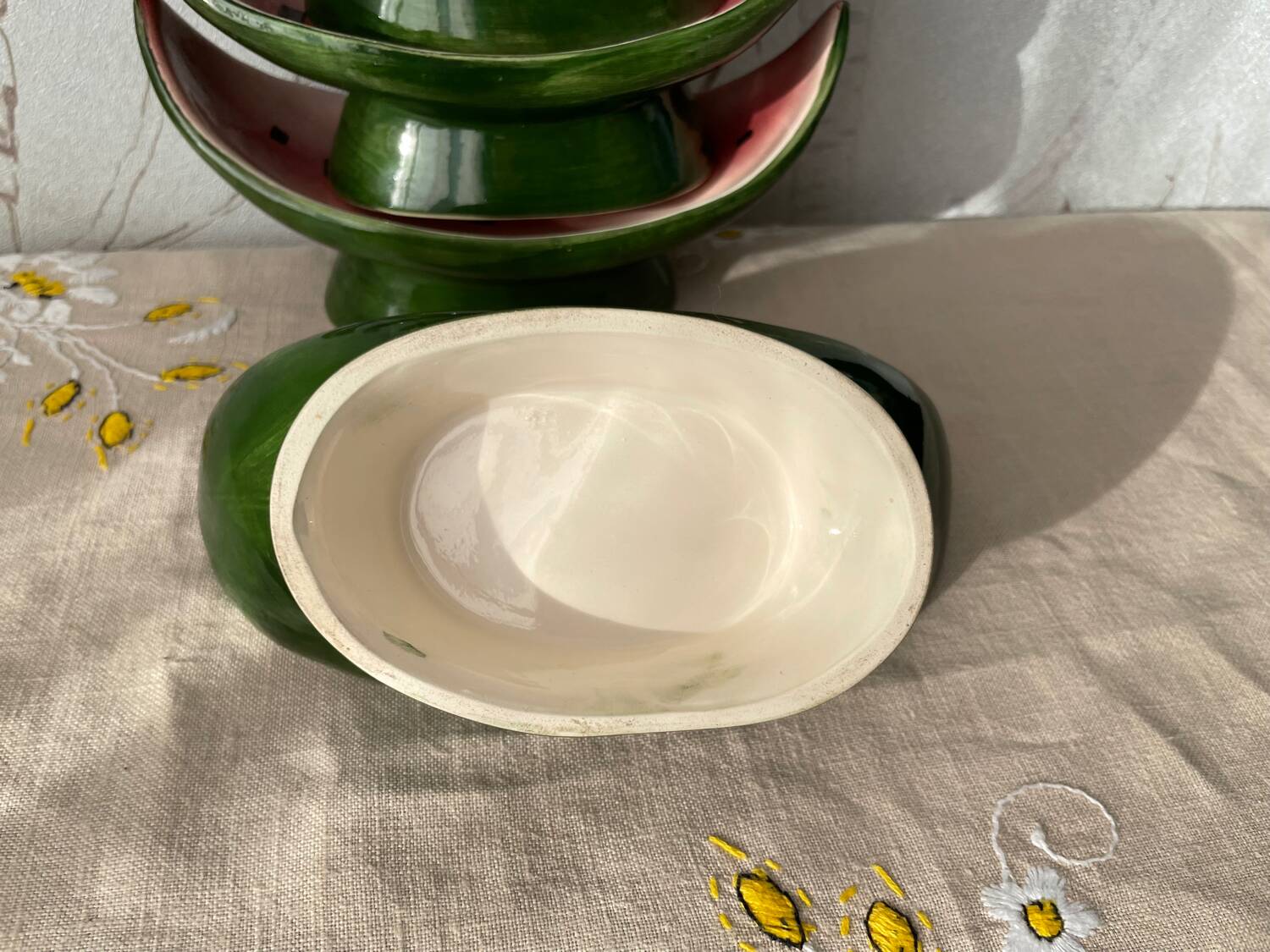 6 Vintage ceramic watermelon bowls