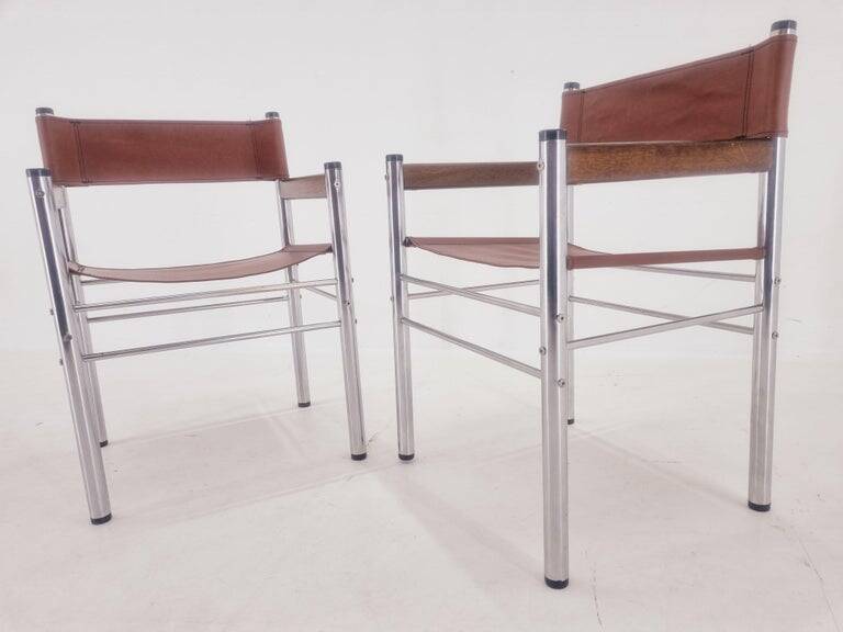 Pair of Rare Midcentury Tubular Design Armchairs, Germany, 1970s