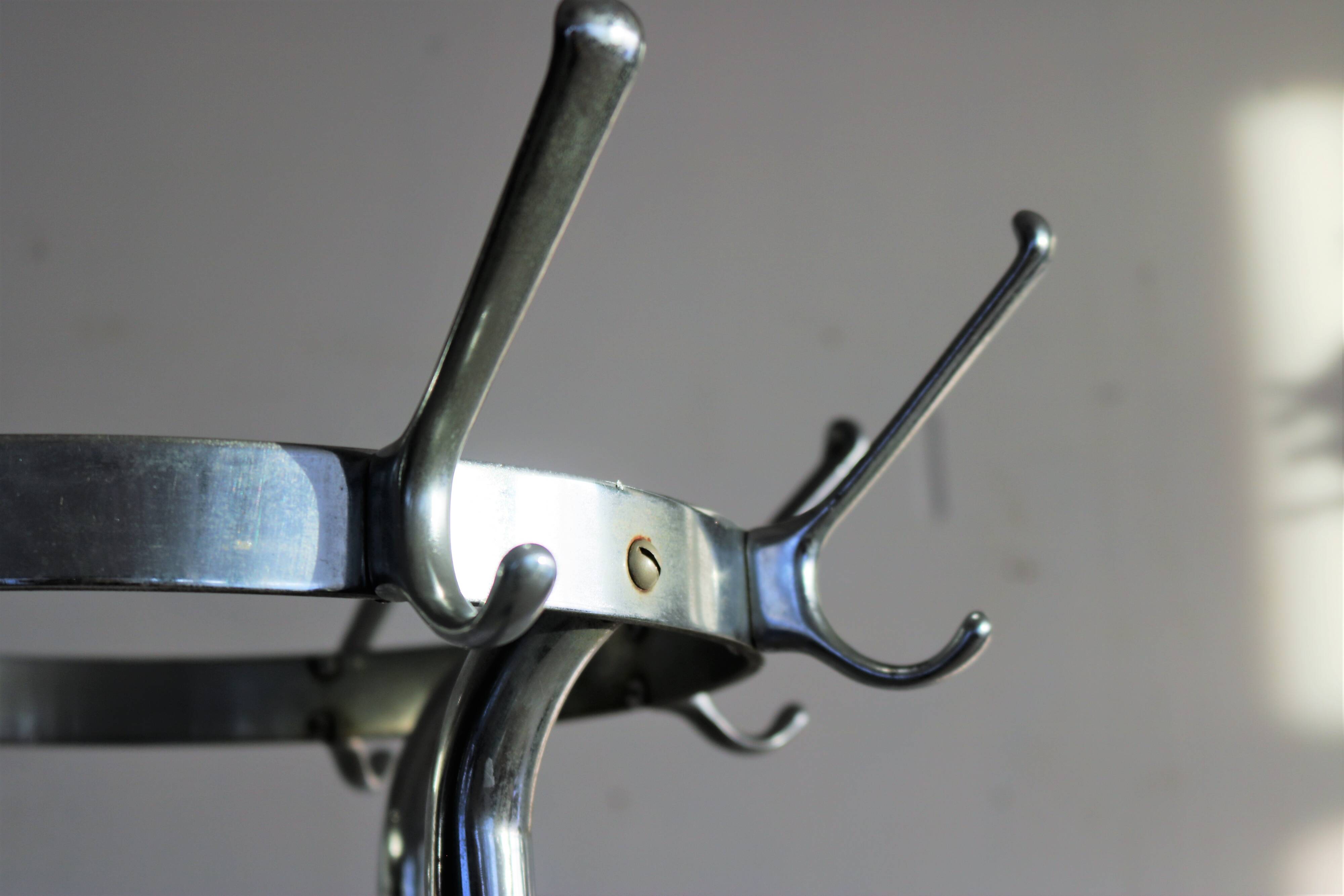 vintage standing coat rack | 70s | chrome