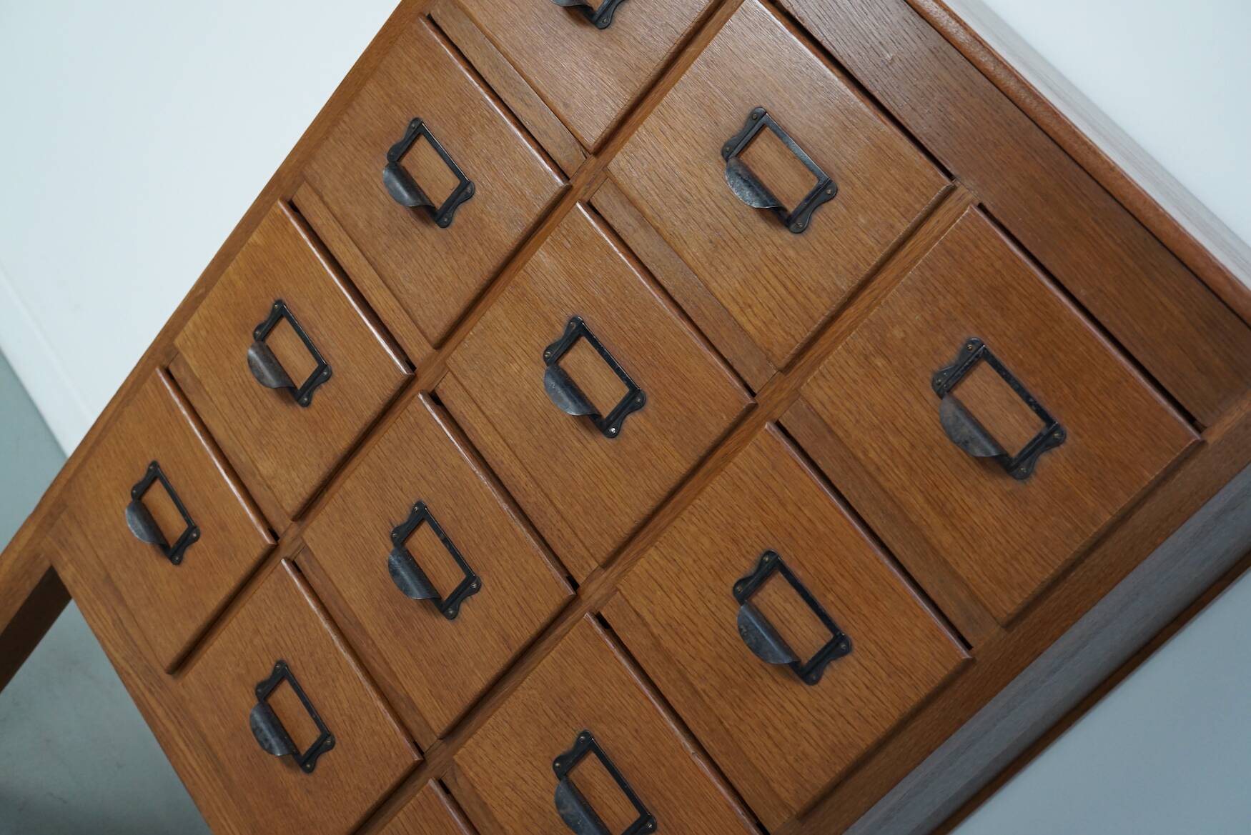 Vintage Dutch Oak Apothecary / Filing Cabinet, 1930s
