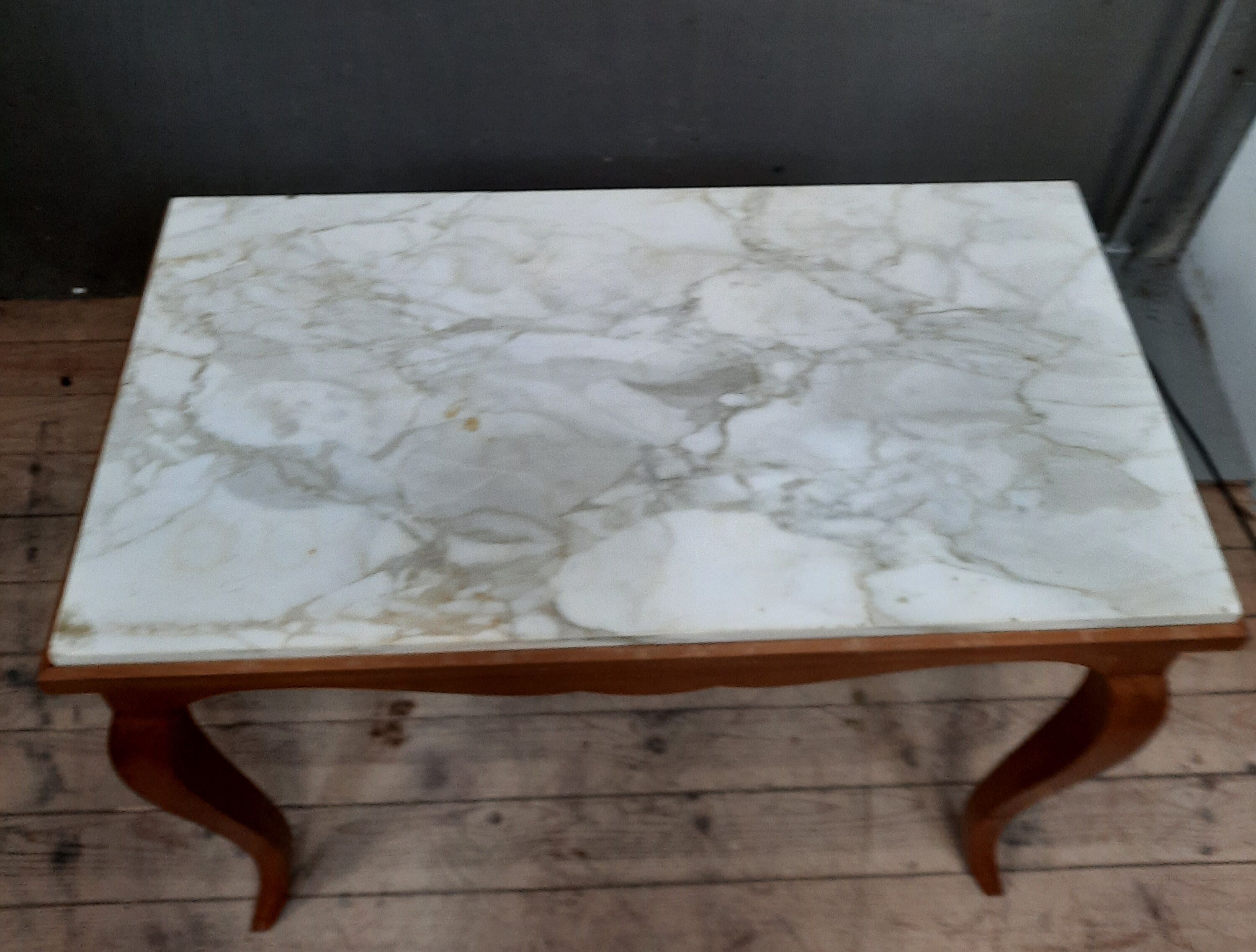 White marble top table
