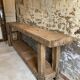 XXL solid oak console workbench