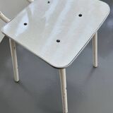White/grey Formica chairs