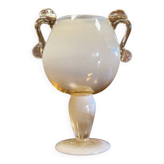 Murano : grand calice en verre soufflé