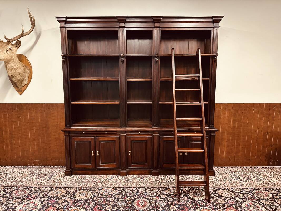 Classic English Mahogany Library Bookcase
