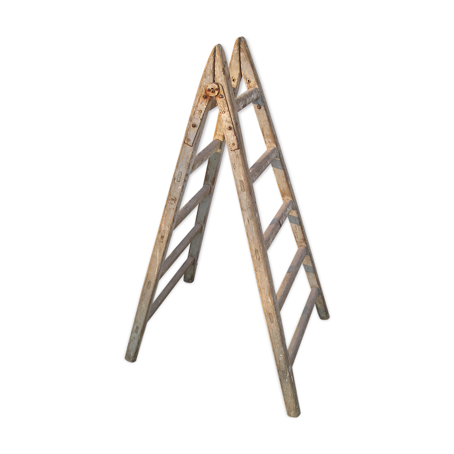 Old wooden painter ladder