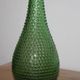 Vintage green glass bottle vase with geometric relief – H 33 cm
