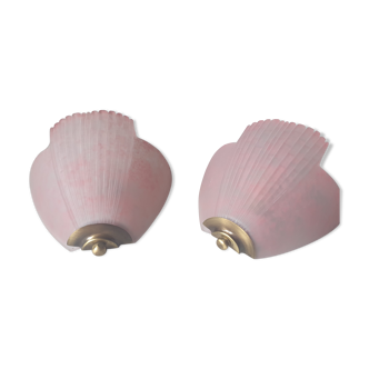 Pair of Marinha Grande glass wall lamps