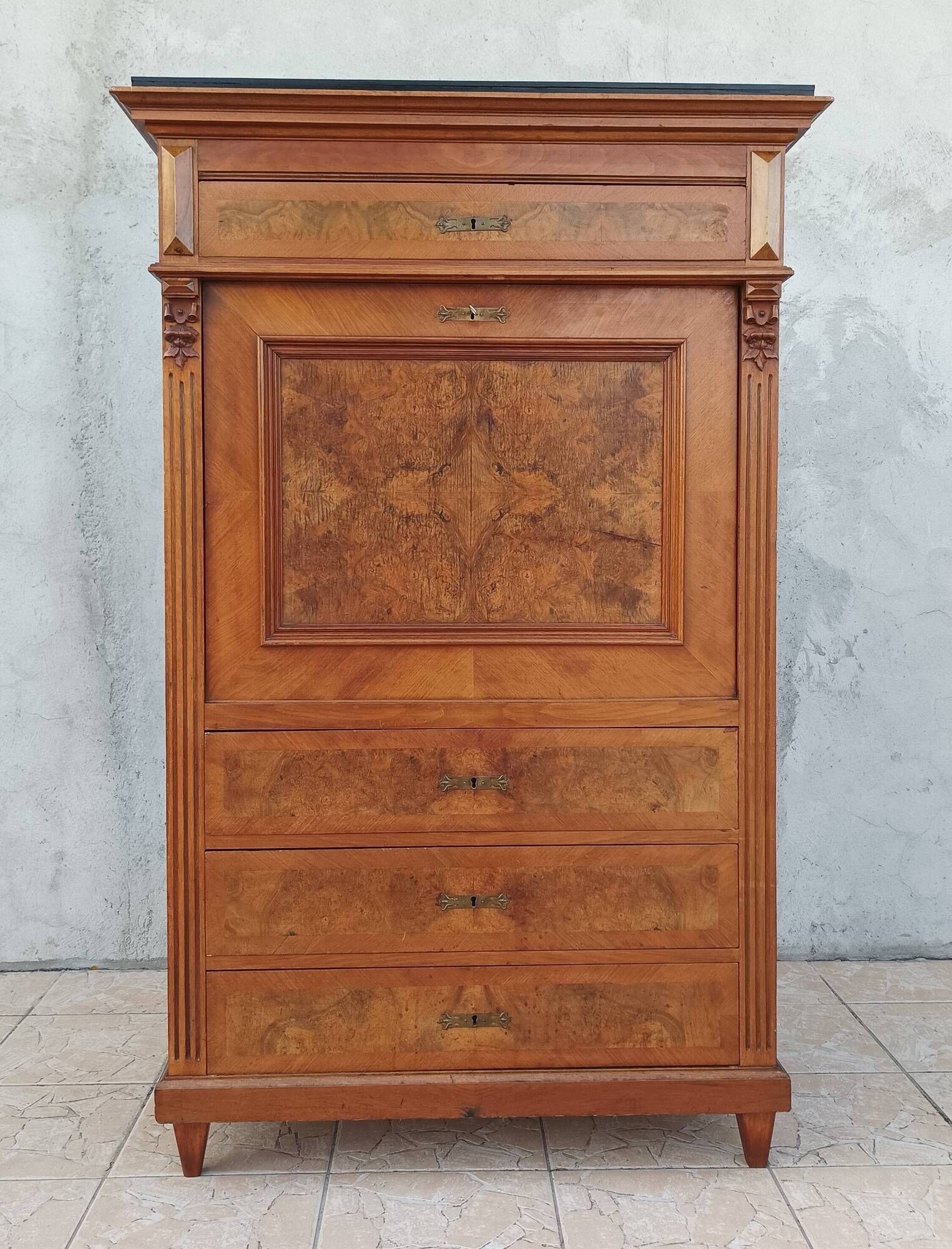 Grand secrétaire Louis XVI en noyer