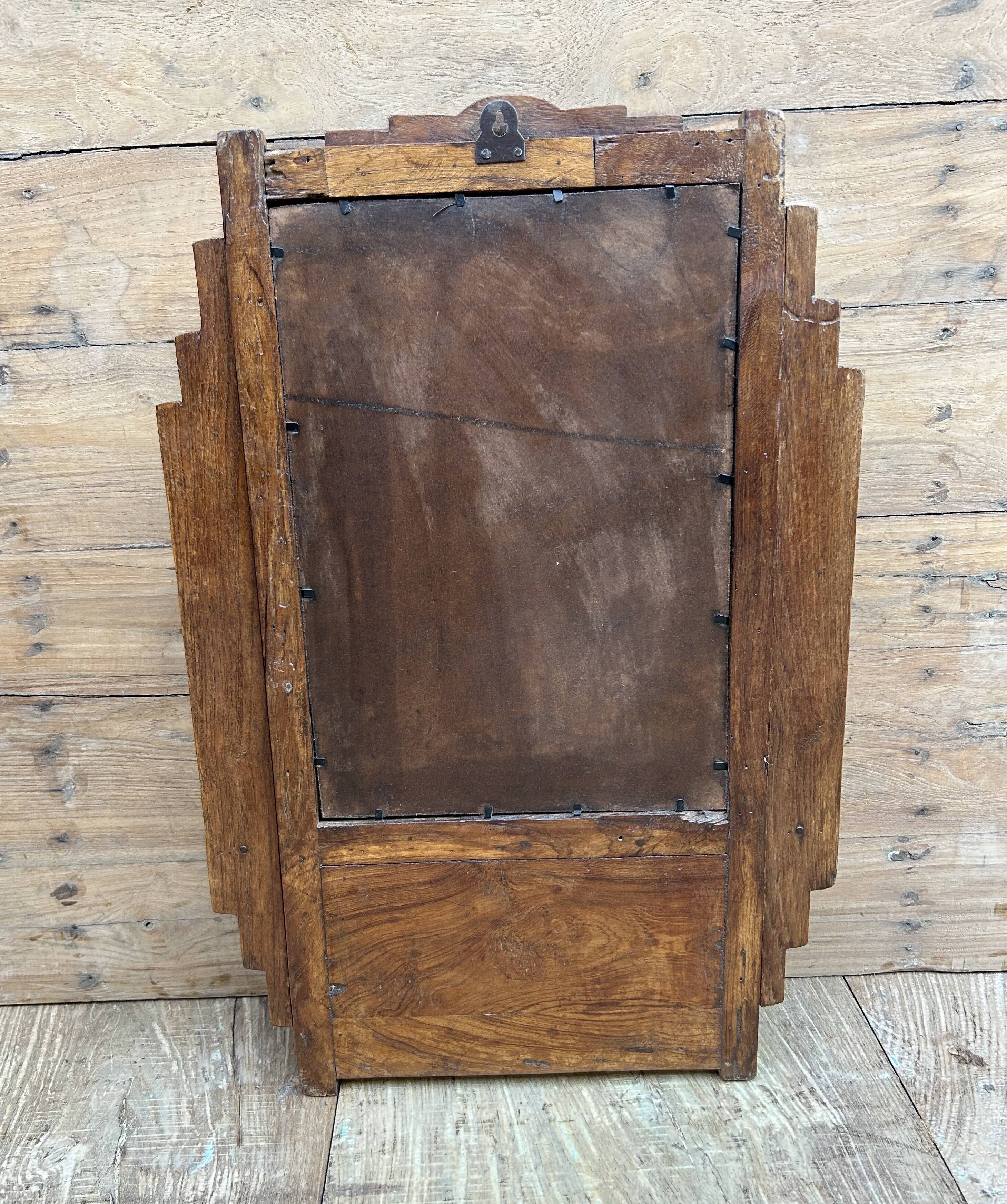 Miroir - étagère art déco en teck birman