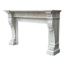 Cheminée en marbre blanc de Carrare vers 1880