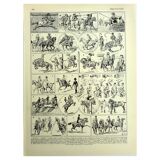 Antique Engravings - 1928 by L. Bombled - Horse Riding - Illustration