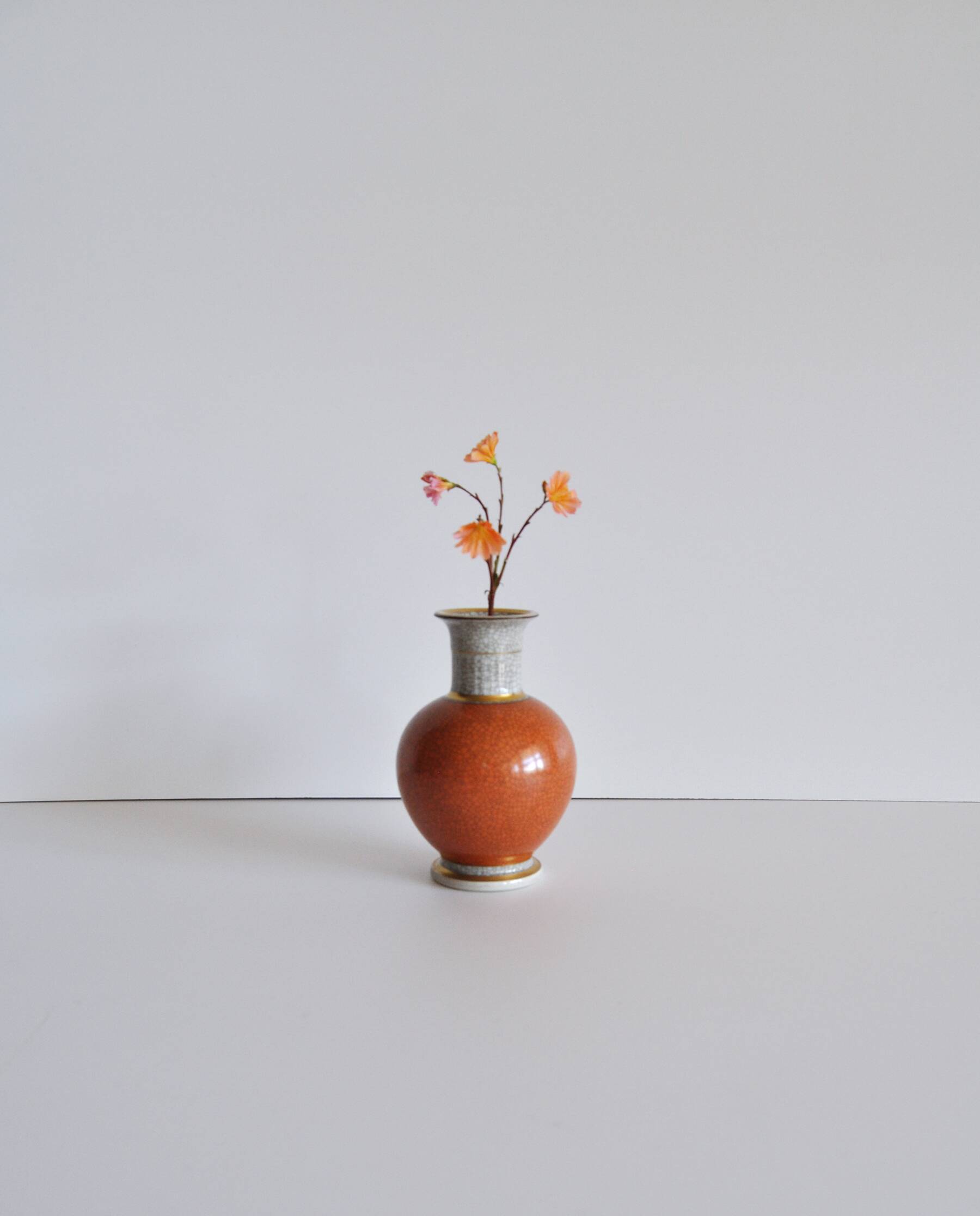 Vase en porcelaine à glaçure craquelée de Royal Copenhagen, Danemark, années 1950.