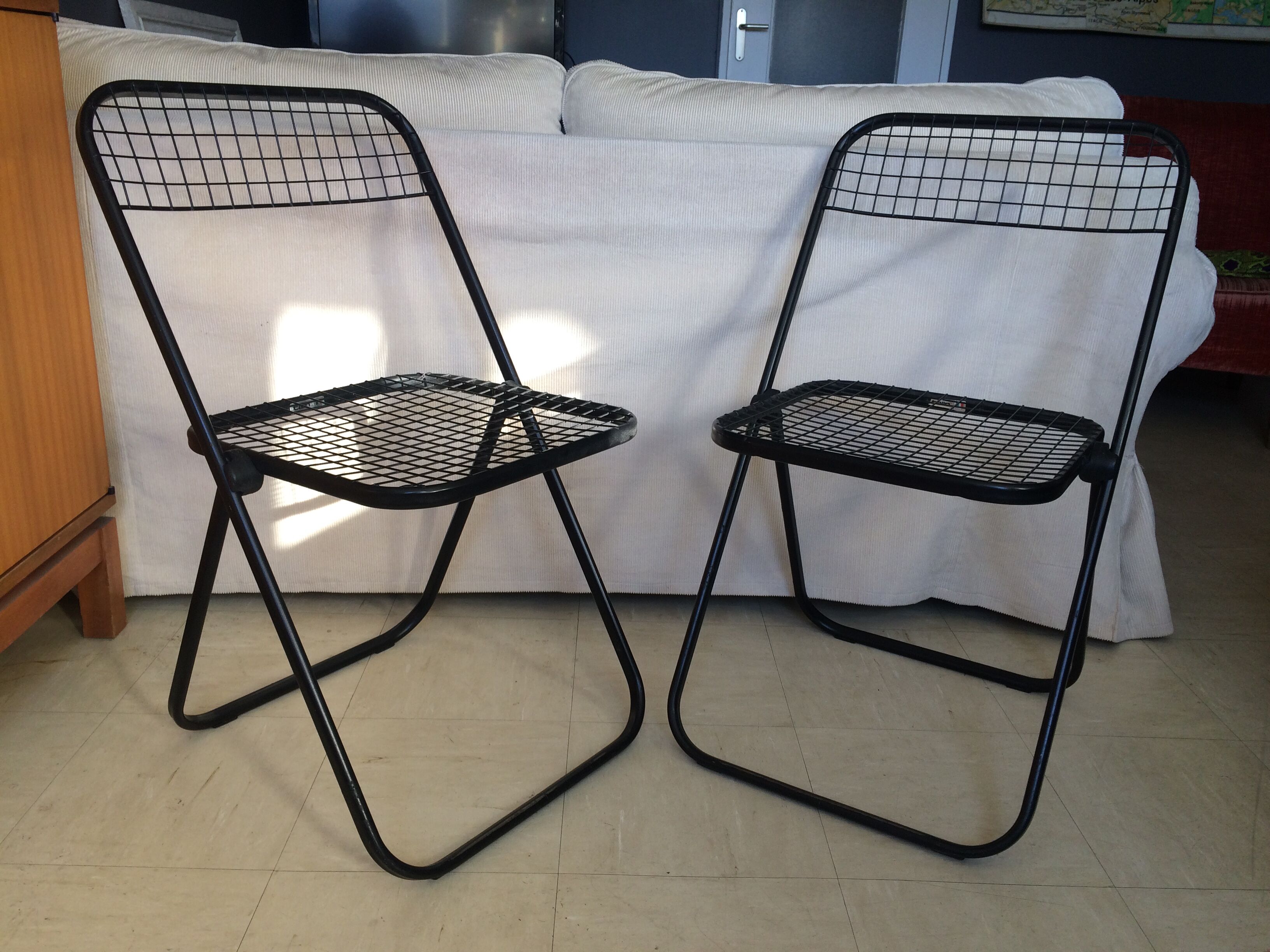 Pair of Cornedo folding chairs by TALIN - Made in Italy - 70s/80s