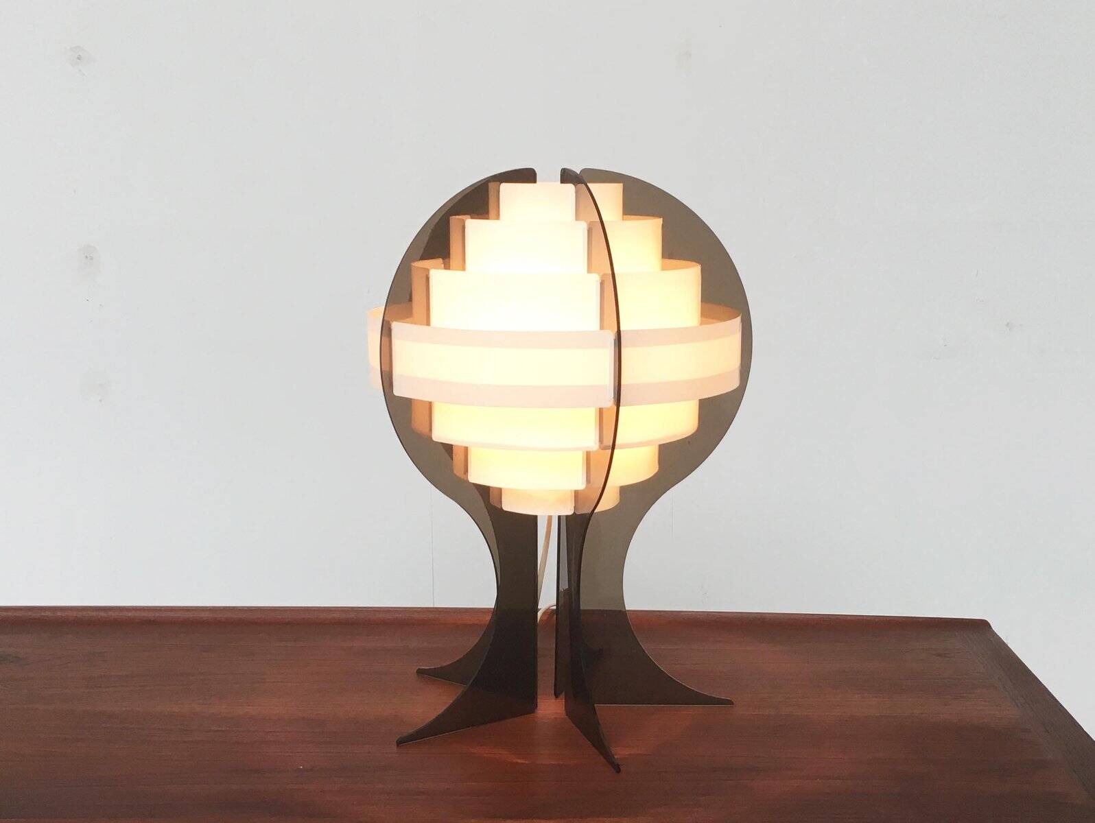 Mid-century Danish plastic table lamp by Flemming Brylle & Preben Jacobsen