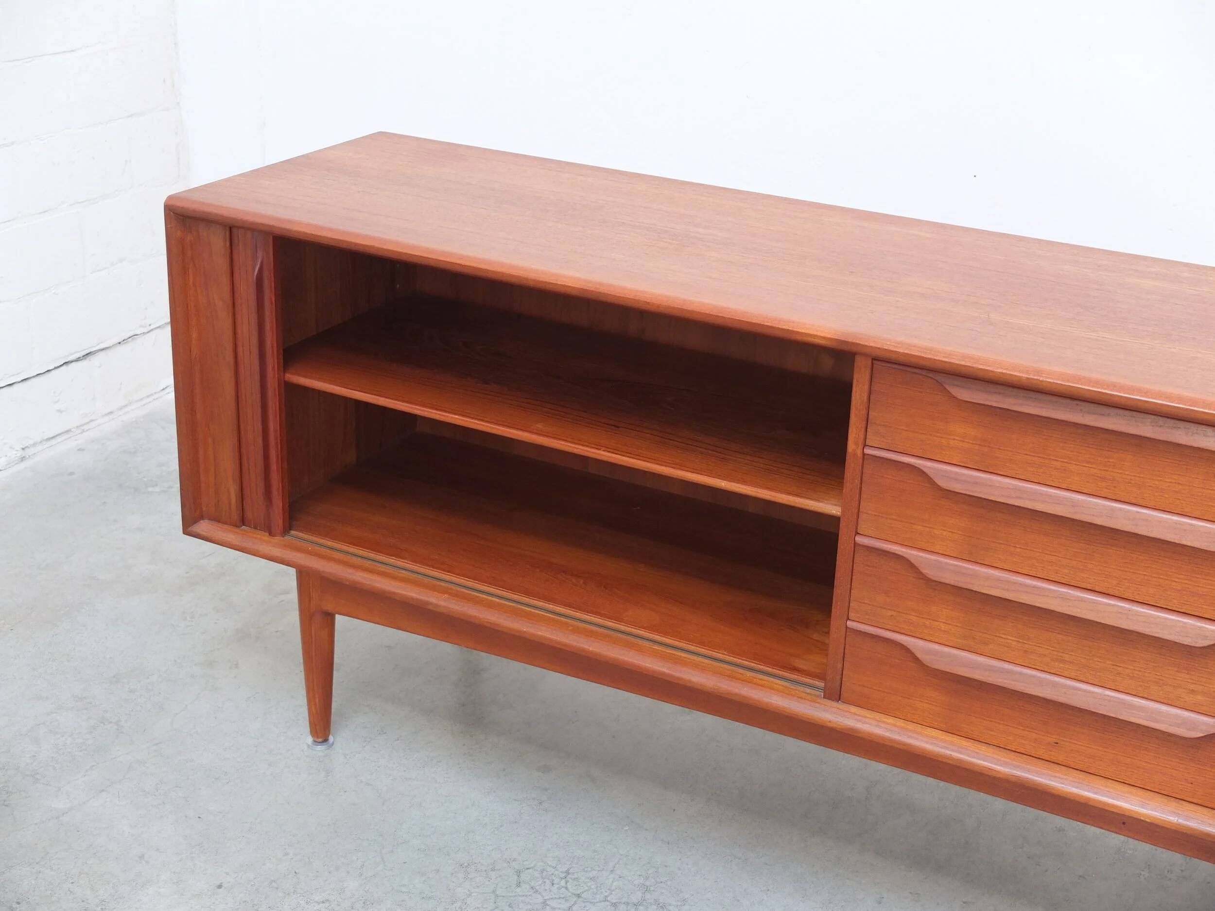 Danish sideboard with tambour doors by Bernhard Pedersen & Søn, 1960s