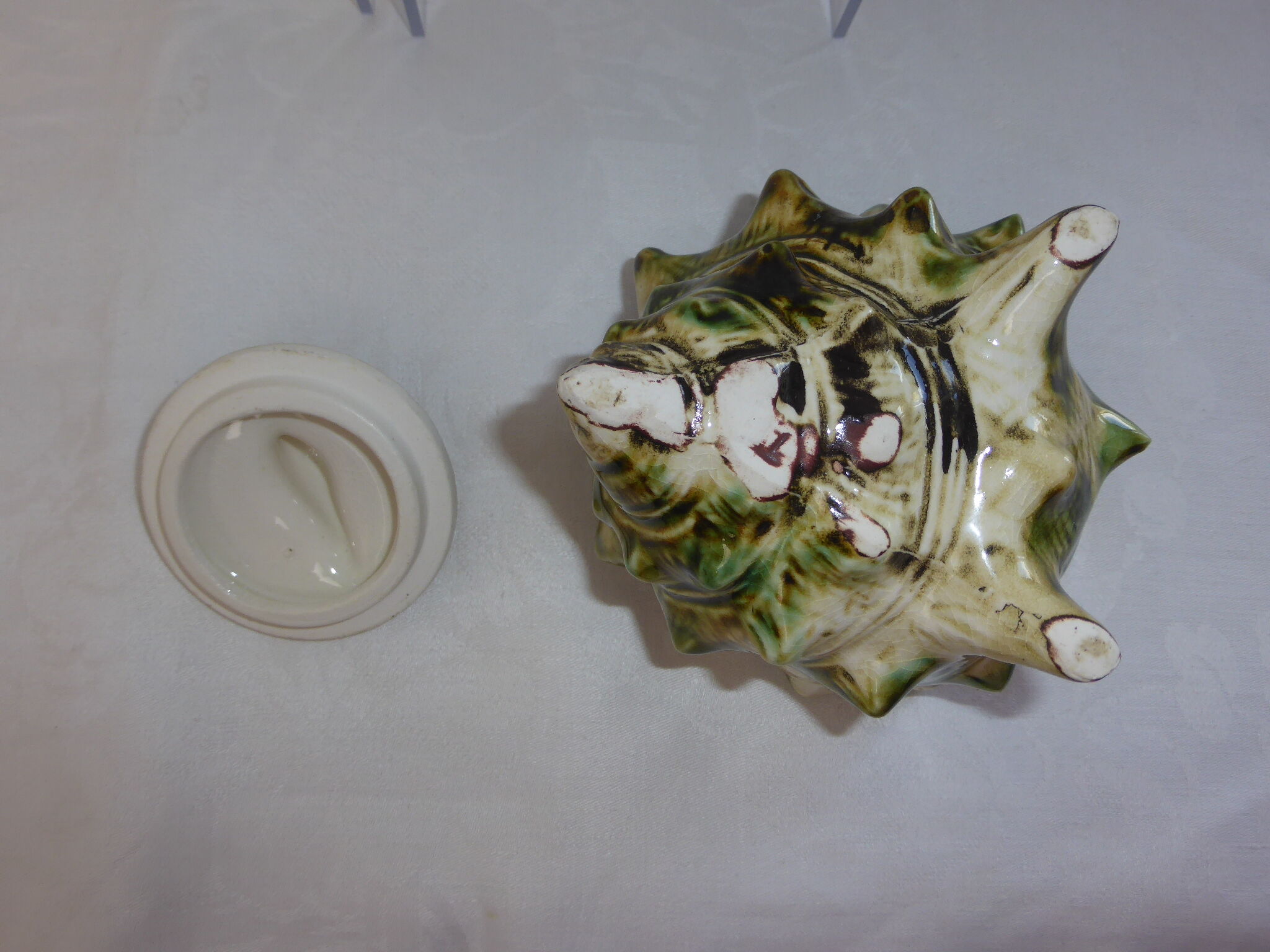 Sucrier et pot à lait en céramique en forme de coquillage-vintage
