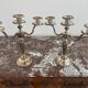 Candlesticks, silver-plated metal, Maison Christofle, pair of candelabras, 3 lights