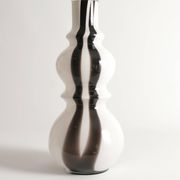 Sculptural Art Glass Murano Style Table Lamps, Black & White, 1960s, Set of 2