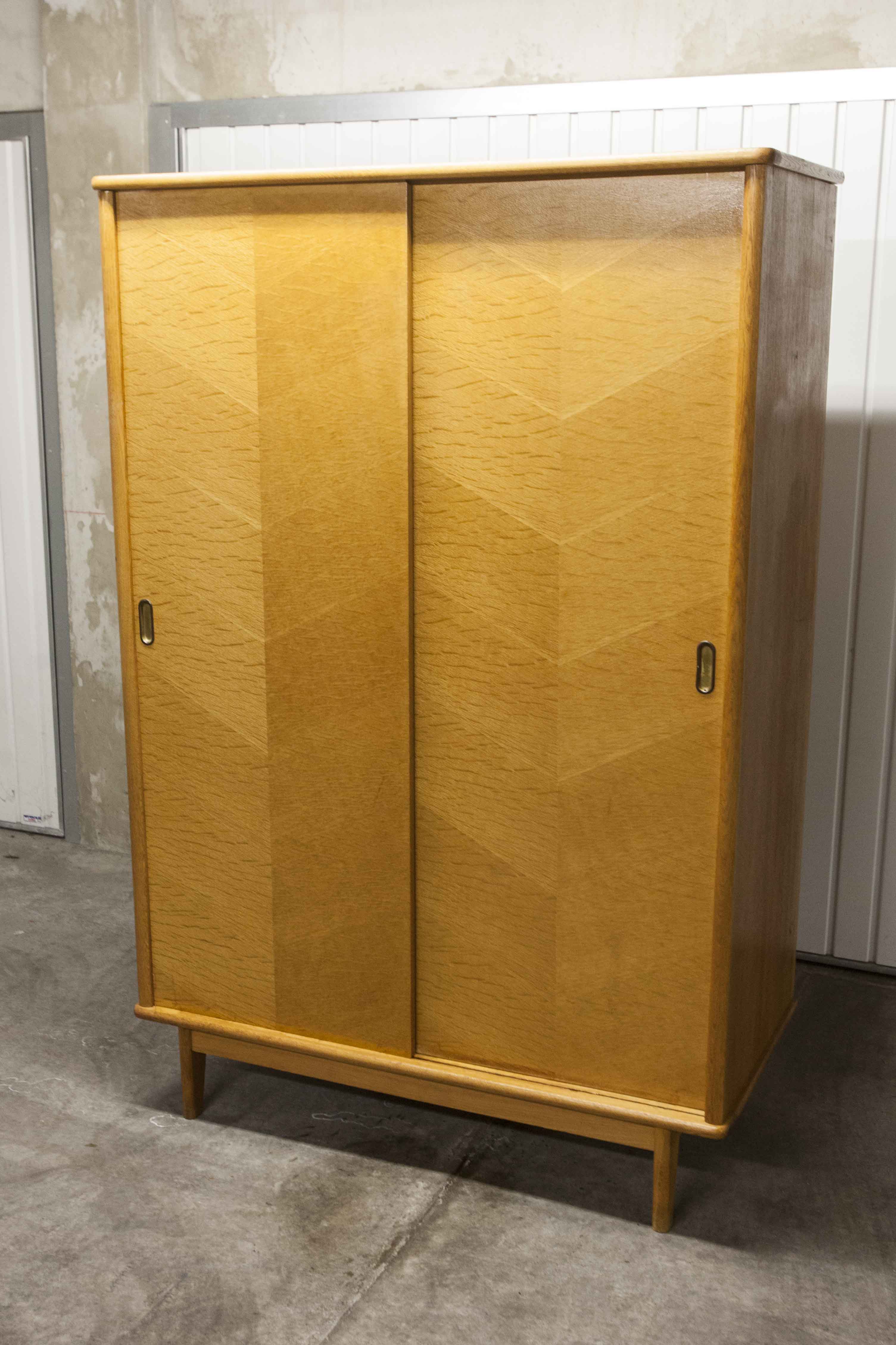 Scandinavian wardrobe 2 sliding doors 1960