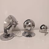 Set of 3 metal lamps to install "headlight type"