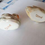 Pair of porcelain swan salerons from Paris Dussault