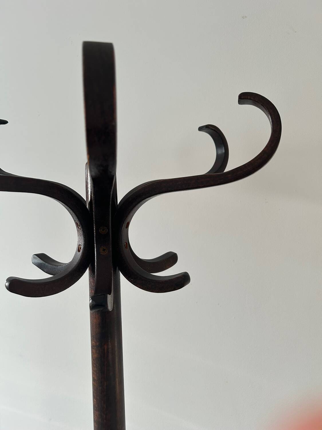 Baumann style 1960 swivel parrot coat rack in bent wood