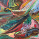 Abstract oil on canvas signed Dognin