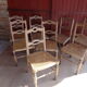 Suite de chaises chêne assises canées