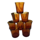 Set of 8 amber Duralex tumbler glasses + 1 free