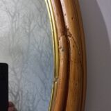 Oval rattan mirror, 1960s