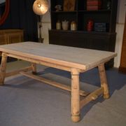 Table de ferme en pin brut brutaliste Georges Robert 1960's