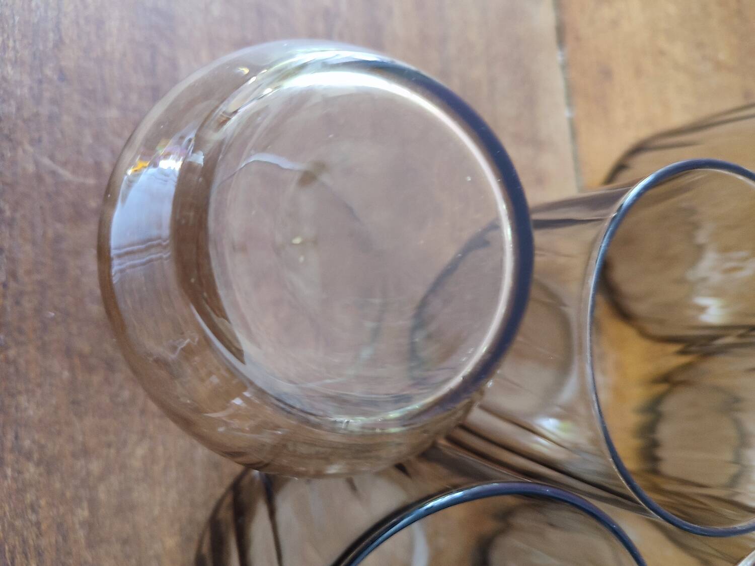 6 amber glass glasses