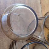 6 verres en verre ambré